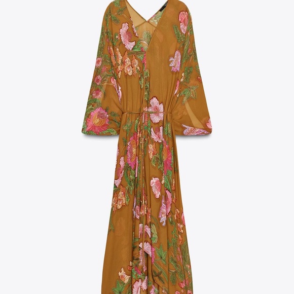 NWT ZARA ZW COLLECTION OVERSIZED FLORAL DRESS O/S - Picture 6 of 7